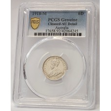 AUSTRALIA 1918 . SIXPENCE . GENUINE